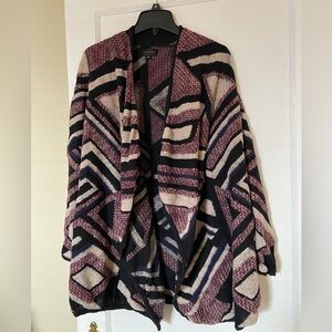 Lucky Brand Aztec print open sweater